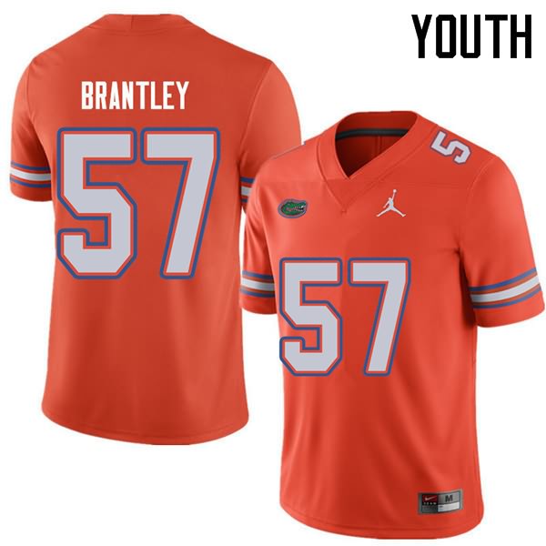 NCAA Florida Gators Caleb Brantley Youth #57 Jordan Brand Orange Stitched Authentic College Football Jersey MJL5264AL